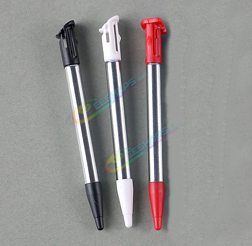 Cheap New Nintendo 2DS XL LL Telescopic Metal Touch Pen Pack 3 Colors Set Replacement, Best 2DSXL 2DSLL New2DSXL / LL Consoles Black / White / Red Telescoping Pencil Resistance Touchpen Three Colors Spare Parts Accessories Free Shipping