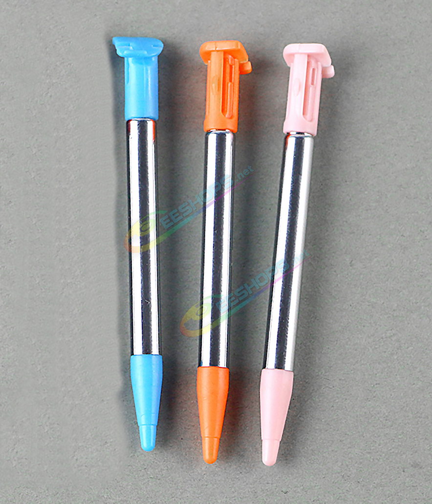 Cheap New Nintendo 2DS XL LL Telescopic Metal Touch Pen Pack 3 Set Replacement, Best 2DSXL 2DSLL New2DSXL / LL Consoles Blue / Orange / Pink Telescoping Pencil Resistance Touchpen Three Colors Spare Parts Accessories Free Shipping