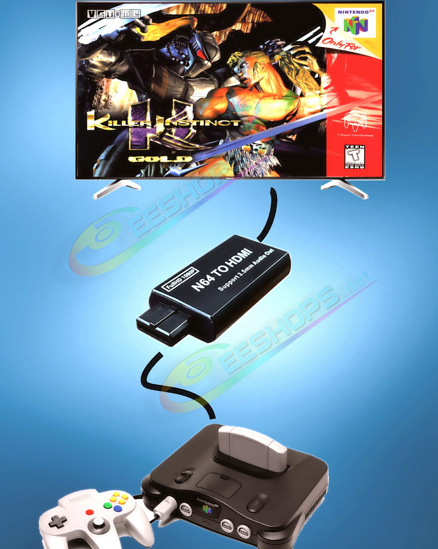 Cheap Nintendo 64 Gamecube to HDMI Converter Adapter with Headset Port, Best New N64 Game Cube Cubes Video Consoles, High-Definition HDTV 1080P/720P PAL/NTSC HD TV Monitor Video Converting Adaptor + 3.5mm Audio Out Accessories Free Shipping