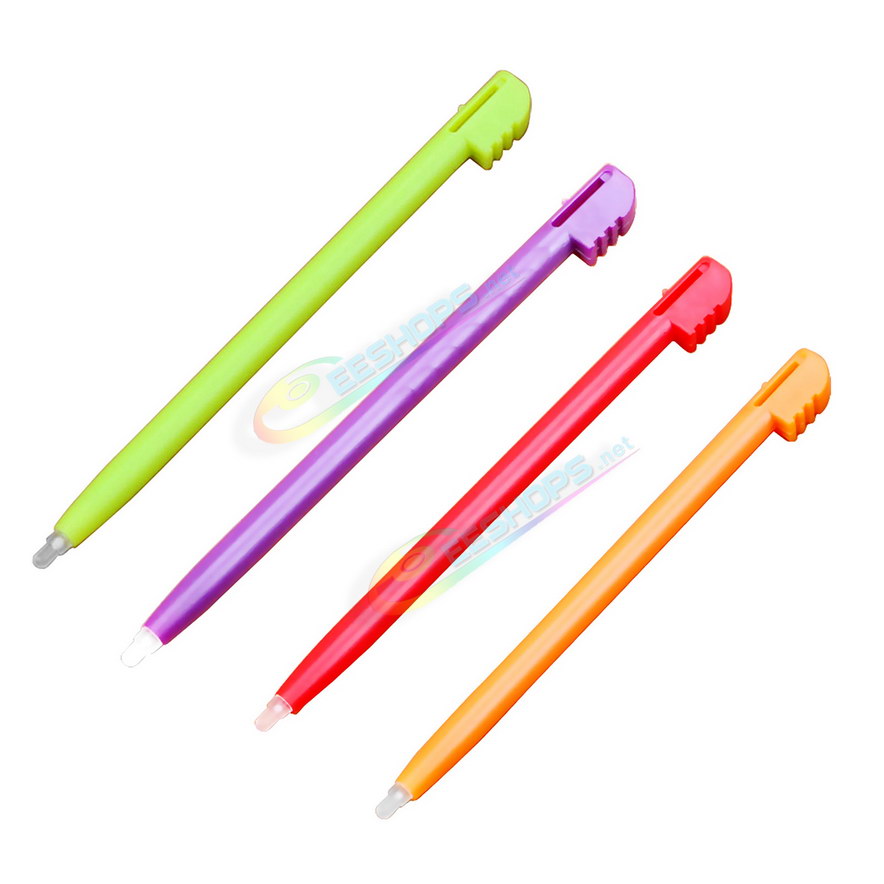 Cheap Nintendo DS Lite Extra Stylus Touch Pen Pack 4 Colors Set Replacement, Best NDSL NDS Lite Handheld Game Console, New Light Green / Purple / Red / Orange Plastic Resistive Pens Pencil Touchpen Four PCS Spare Parts Accessories Free Shipping