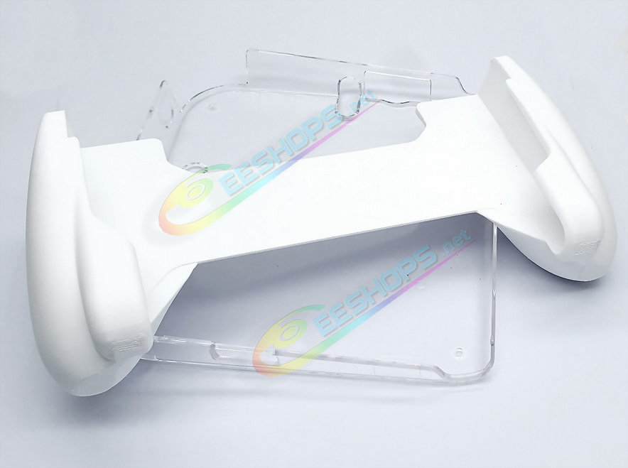 Best Nintendo 2DS Extra NonSlip Hand Grips Showing Stand + Protective Crystal Case White, New Upgraded Cheap Old 2DS Handheld Consoles, Multi-Color Customized 100% Fit Comfortable Gaming Handle Sweat-proof Holder + Clear Protection Cover Free Shipping