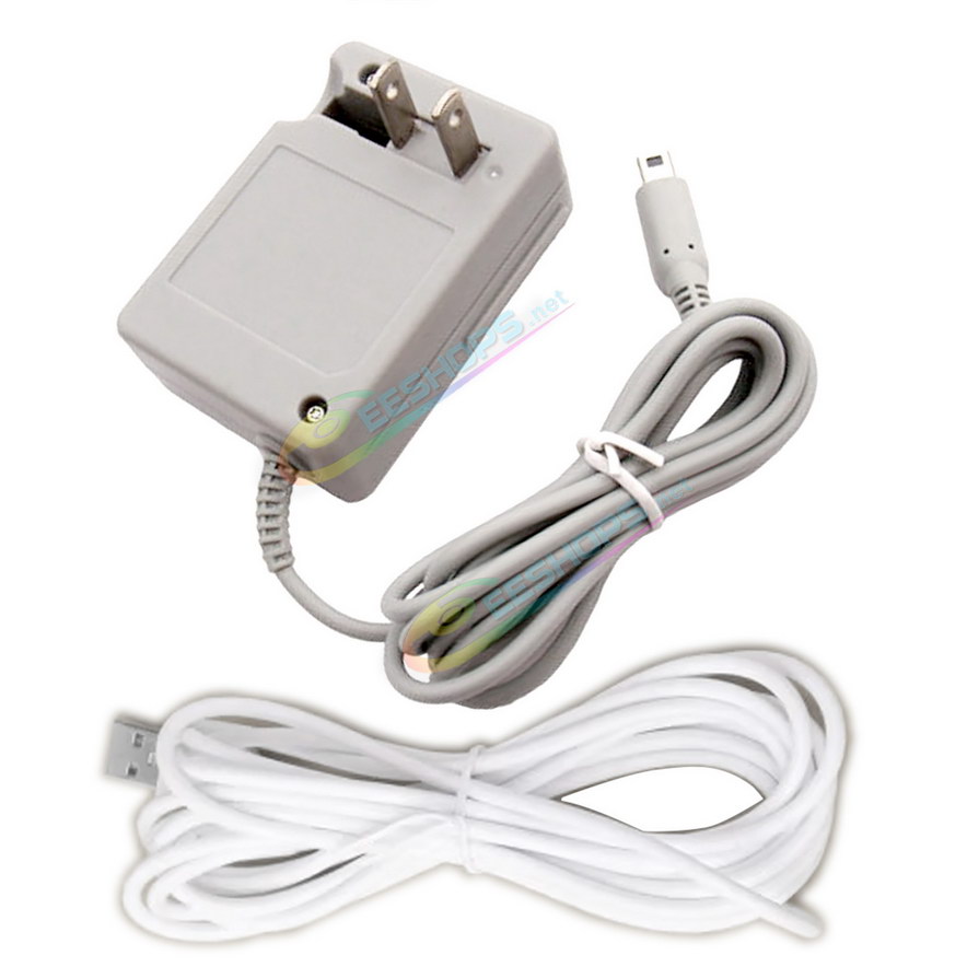 Cheap Nintendo 3DS AC Charger Power Adapter US Plug + 3 Meters USB Charging Cable, Best Original 3DS Old Small Handheld Console 100-240V DC 4.6V 900mAh Wall / Desktop Charge Adaptor + White 3M Thickened Extension Charge Line Free Shipping