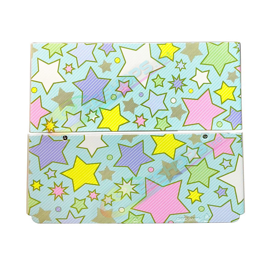 Cheap Nintendo New 3DS Extra Faceplate Shells Replacement Multi-Colored Stars Pattern, Best New3DS Small Handheld Game Console, DIY Colorful Star Top / Bottom Cover Plates A/E Coverplate White Backplate 2 PCS Set Spare Parts...