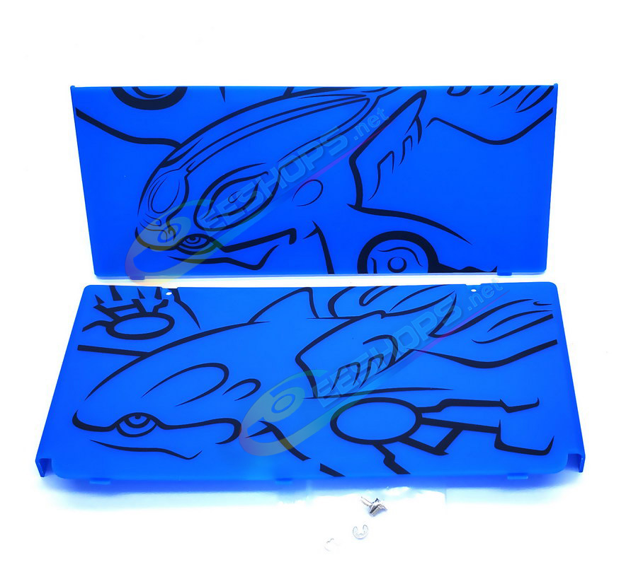 Cheap Nintendo New 3DS Extra Faceplate Replacement Cover Plate Pokemon Sapphire Blue Limited Edition, Best New3DS Small Handheld Game Console, DIY Frosted Top & Bottom Housing Shell Outer Face Coverplate 2 PCS Set + Screws Accessories Free Shipping