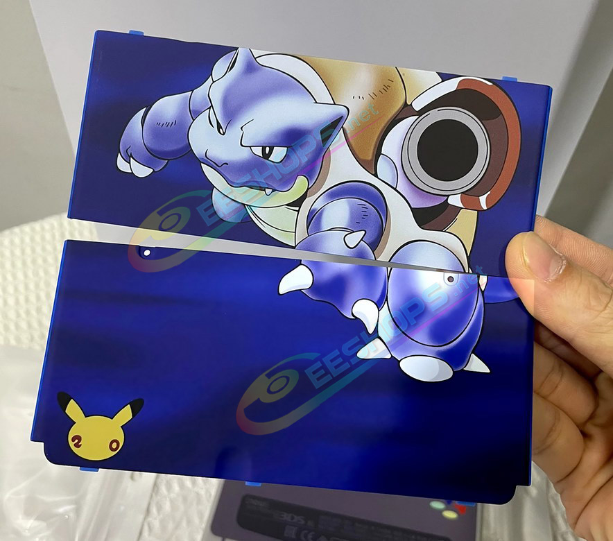 Best Nintendo New 3DS Extra Faceplate Replacement Shell Blastoise Limited Blue Color, Cheap New3DS Small Handheld Game Consoles, Customized Sea Turtle Edition Top & Bottom Outer Face Coverplate 2 PCS Set w/ Screws Spare Parts Accessories Free Shipping