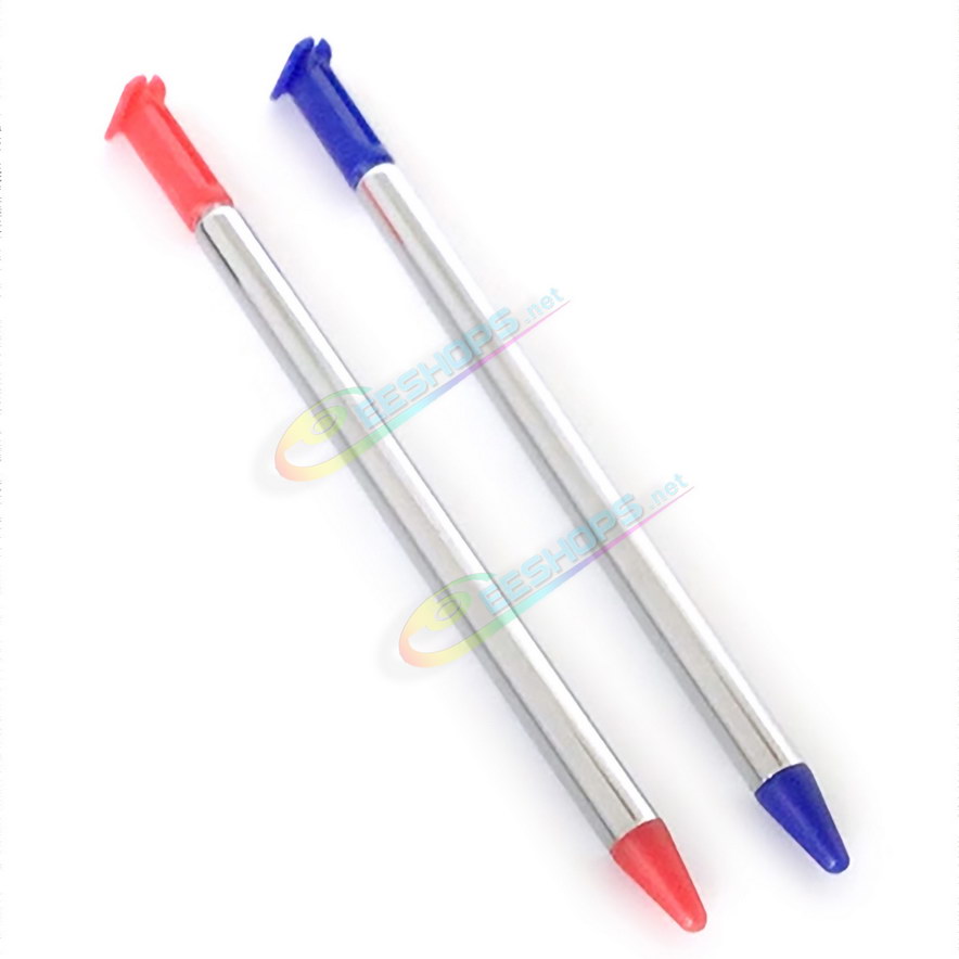 Cheap New Nintendo 3DS Extra Stylus Telescopic Metal Touch Pen Red / Blue Color Pack 2 PCS Set Replacement, Best New3DS N3DS Small Handheld Game Console Telescoping Pencil Touchpen Two Piece Spare Parts Accessories Free Shipping