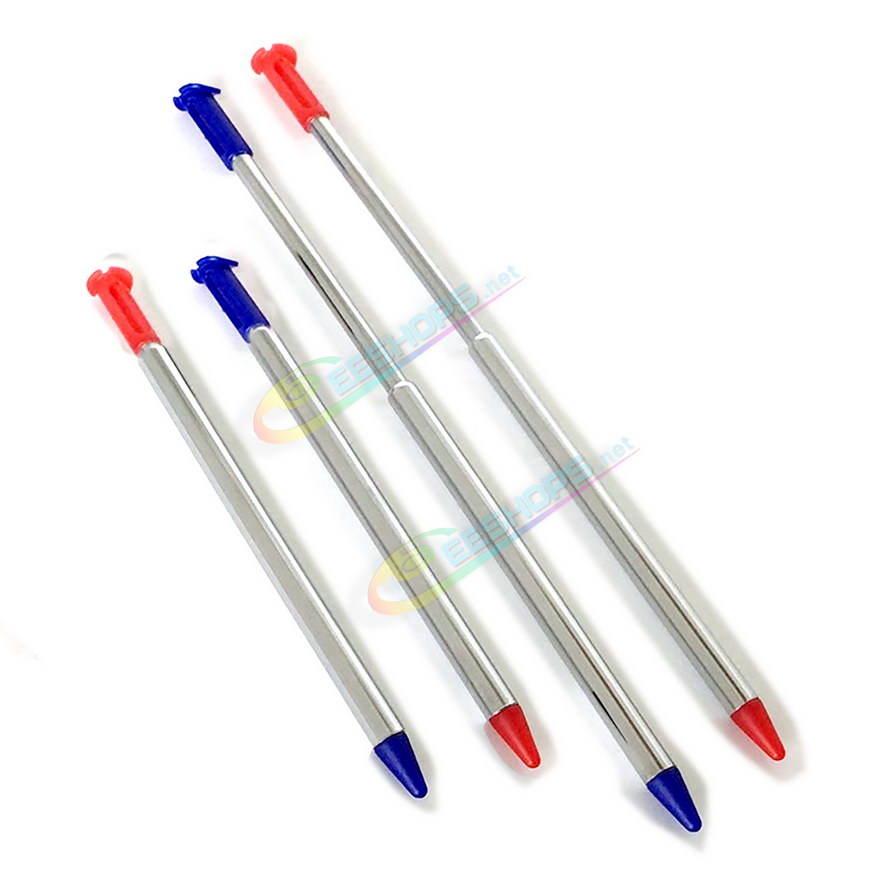 Cheap New Nintendo 3DS Extra Stylus Telescopic Metal Touch Pen Red / Blue Color Pack 2 PCS Set Replacement, Best New3DS N3DS Small Handheld Game Console Telescoping Pencil Touchpen Two Piece Spare Parts Accessories Free Shipping
