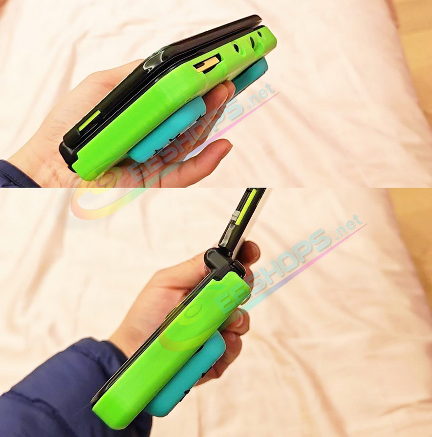 Best New Nintendo 3DS XL / LL Extra Rear Mounted Rechargeable Battery Pack Type-C PD Charge Replacement, Cheap New3DS XL LL 3DSXL 3DSLL Handheld Consoles, Slim Long-Life Back Clip 3898 mAh Power Bank + Apple Green Cover Shell Free Shipping