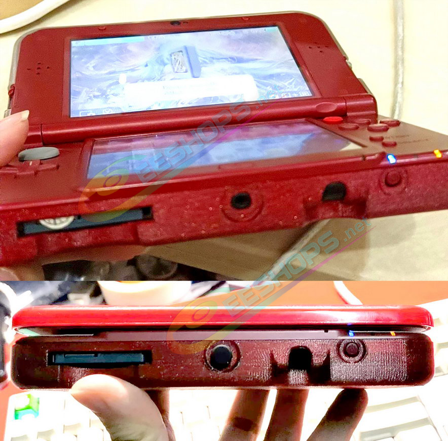 Best New Nintendo 3DS XL / LL Extra Rear Mounted Rechargeable Battery Pack Type-C PD Charge Replacement, Cheap New3DS XL LL 3DSXL 3DSLL Handheld Consoles, Slim Long-Life Back Clip 3898 mAh Power Bank + Apple Red Cover Shell Free Shipping