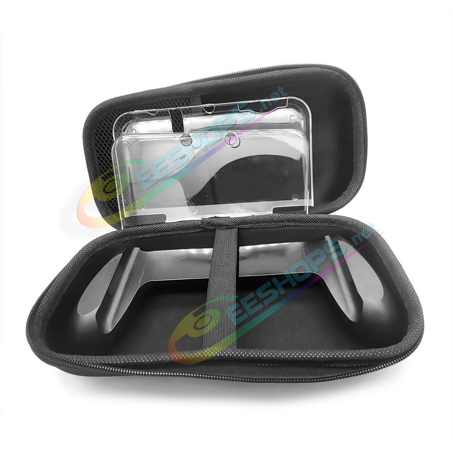 Best Nintendo New 3DSXL 3DSLL Hand Grips / Crystal Cover / Storage Bag Black Color, Cheap New 3DS XL / LL New3DSXL Handheld Consoles, Customized Non-slip Gaming Handle + Split Clear Protective Shell + Hard Carrying Case Set Accessories Free Shipping