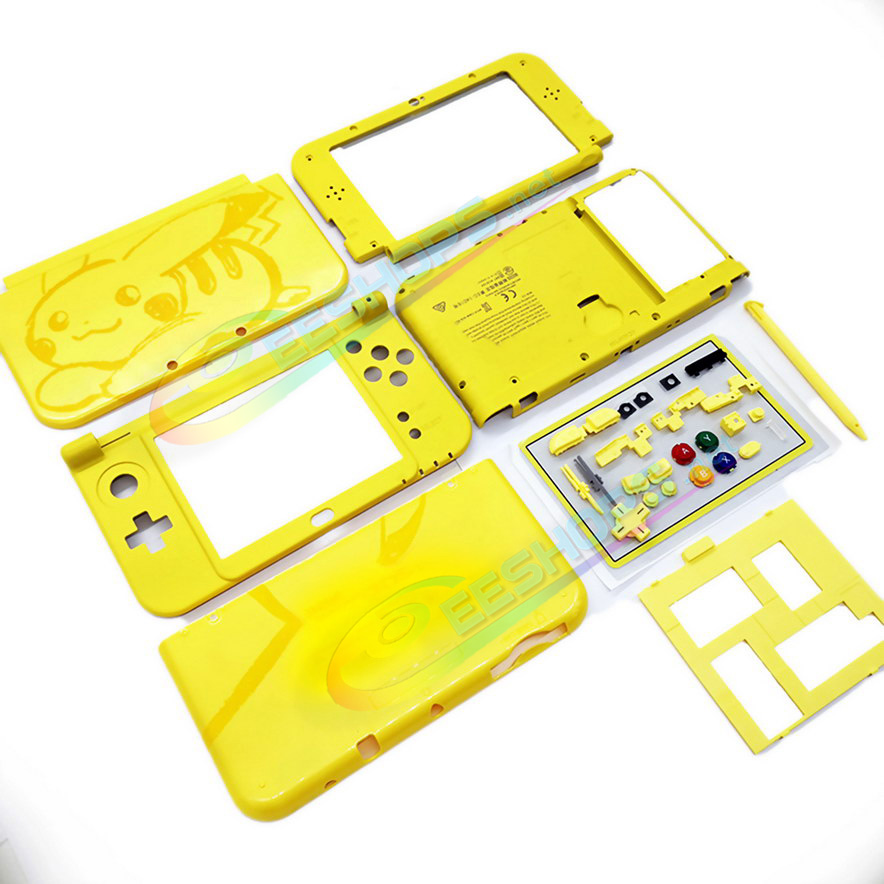 Cheap New Nintendo 3DS XL LL Extra Housing Case Shells Complete Replacement Pikachu Yellow, Best New3DS XL/LL 3DSXL 3DSLL Handheld Console, Pokemon Limited Edition Enclosure 5 Cover Plates + Buttons, Screws, Protector, Stylus,...