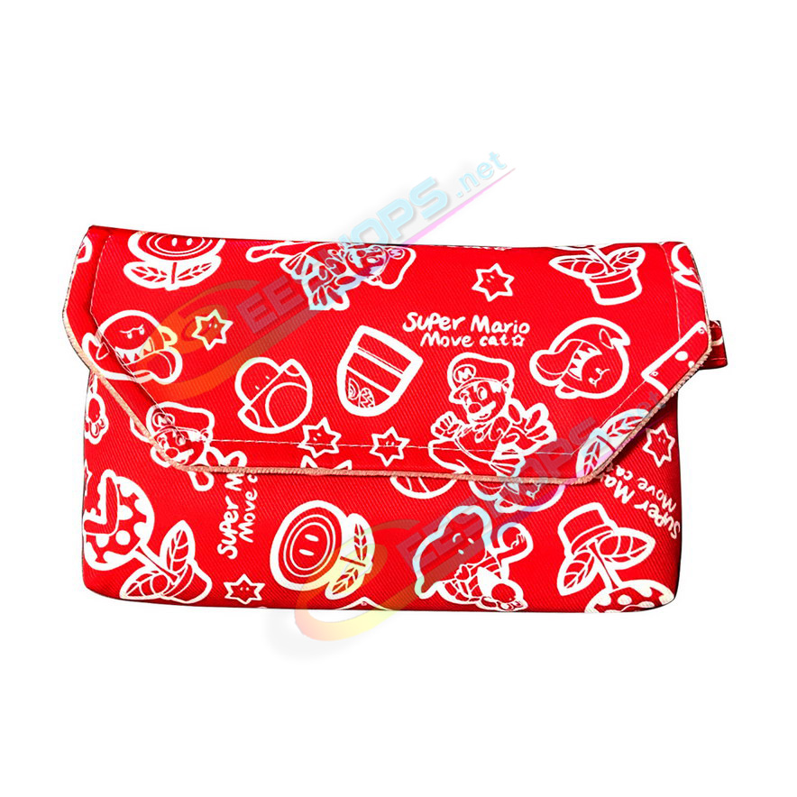 Best New Nintendo 3DS Soft Storage Bag Protective Carry Pouch Super Mario Bro Edtion Red Color, Cheap New3DS New 3DS Handheld Consoles Unique Handcraft Waterproof Impact Resistance Portable Carrying Travel Pocket Free Shipping