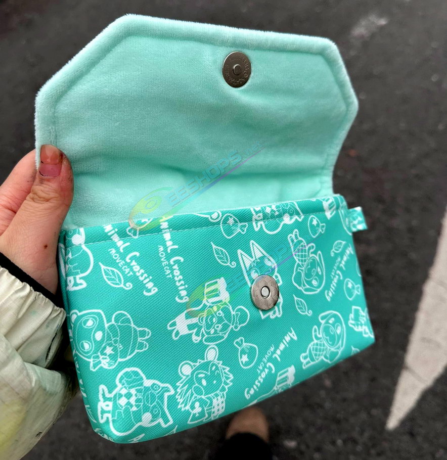 Best Handmade Nintendo 2DS Soft Storage Bag Protective Carrying Pouch Animal Crossing Cartoon Green Color, Cheap 2DS Old Handheld Game Console Customized Thickened Waterproof Impact Resistance Portable Travel Carry Pouch Snap Pocket Free Shipping