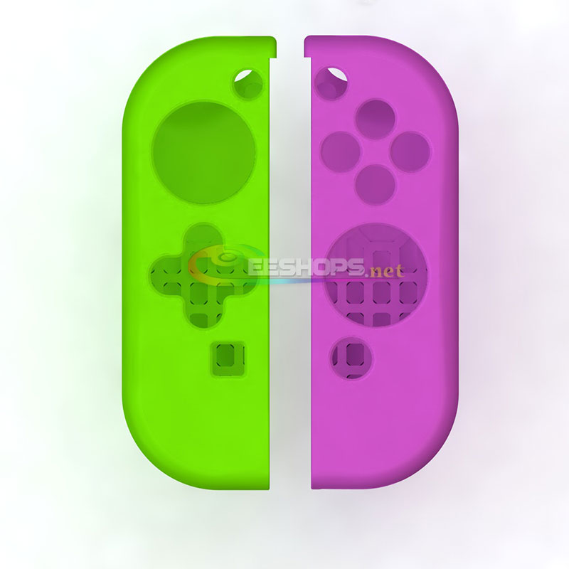 Genuine IINE Silicone Skin Protector Rubber Coating Case Sleeve for Nintendo Switch NS Joy-Con L/R Controllers Separated Green & Purple Replacement Spare Parts