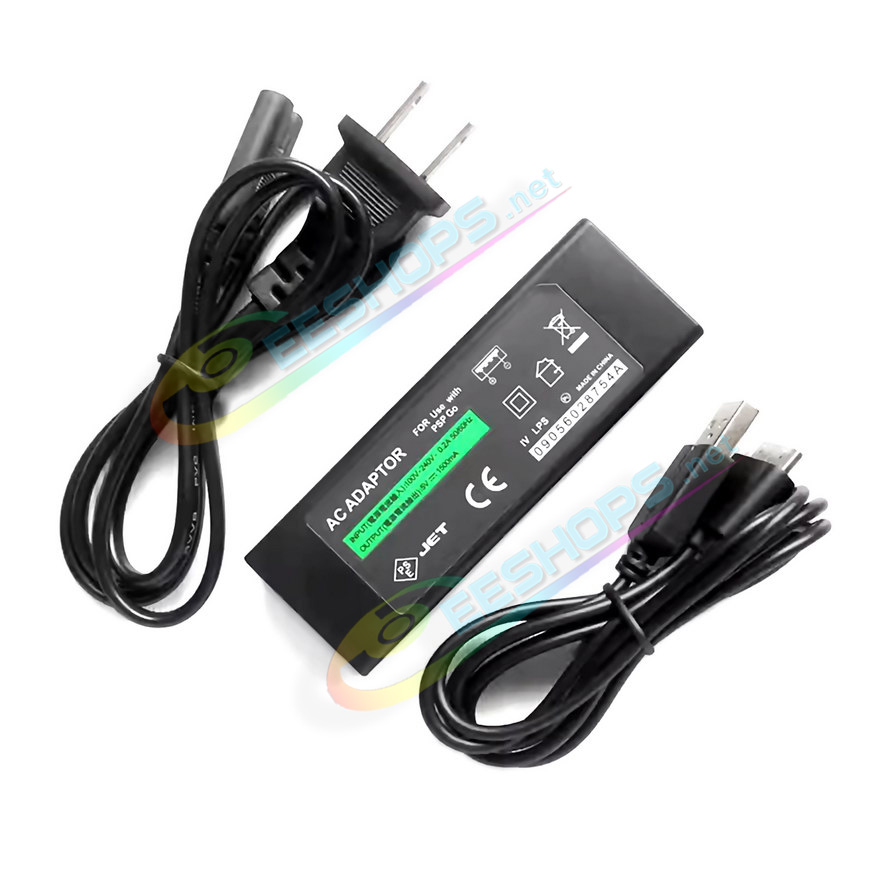 Cheap Sony Playstation Portable Go Charger AC Adapter + Power Cord + USB Charging Cable Set, Best New PSP Go PSPGO Handheld Game Console, Universal Charge Adaptor 100V-240V Input DC 5V 0.2A Output + Data Cords Accessories Free Shipping