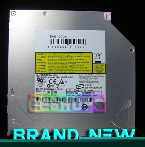 Original Brand NEW for Sony NEC AD-7630A 8X DVD RW DL Burner 24X CD-R Writer 12.7mm Slot-in IDE Internal Drive Wholesale