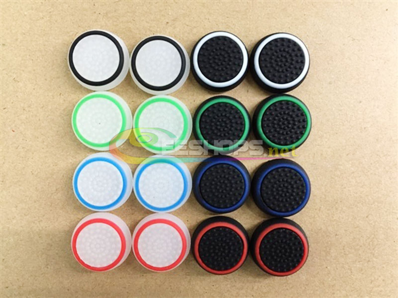 New Non-slip Thumb Grips Silicone Rocker JoyStick Cap Cover for Sony Playstation 4 PS4 Slim Pro Controllers White & Black Edge W/ Luminous 4pcs Set Replacement Free Shipping