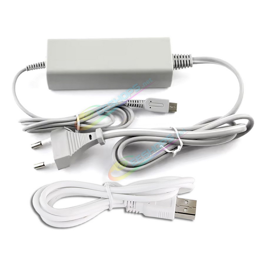 Cheap Nintendo WIi U Gamepad Charger AC Adapter EU Plug + USB Charging Cable Replacement, Best New WiiU Game Pad Tablet PC, New Europe Edition 100-240V DC 4.75 1.6A 230mAh Charge Adaptor + Power Cord USB Wire Spare Parts Accessories Free Shipping