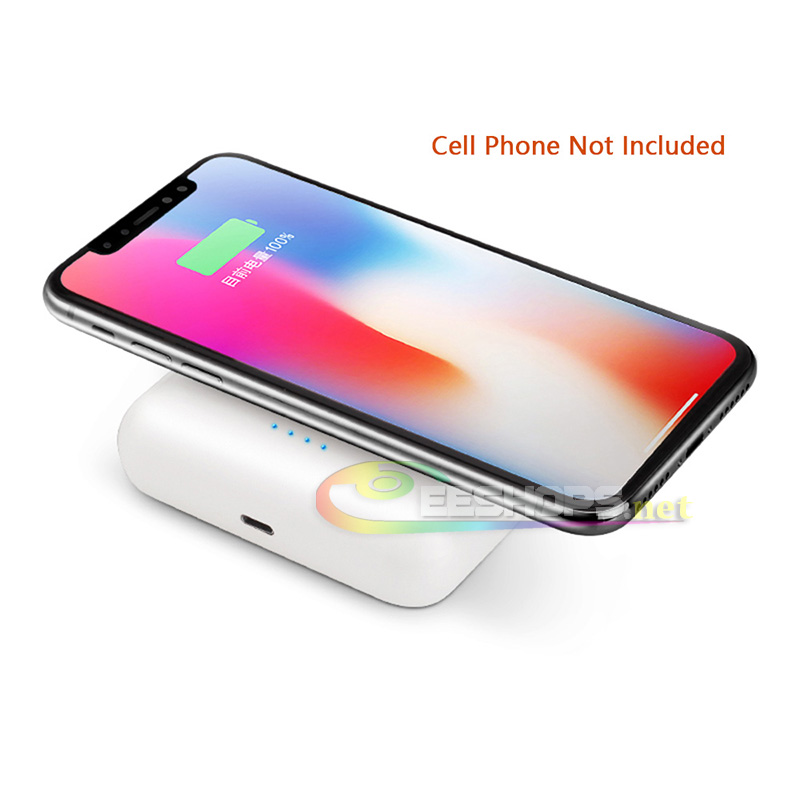Earbuds Wireless Bluetooth In-Ear Headphones with Microphone + Wireless Charging Case Charge Pad + Portable Power Bank Charger for Samsung Galaxy Note 5 6 7 8 S6 S7 S8 S9 Edge Cell Phone Running Sport