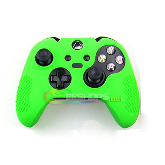 Best New Silicon Skin Protector Case for Microsoft Xbox One Elite Wireless Controller Rubber Protective Cover Sleeve Armor Green Color With Free Thumb Grips