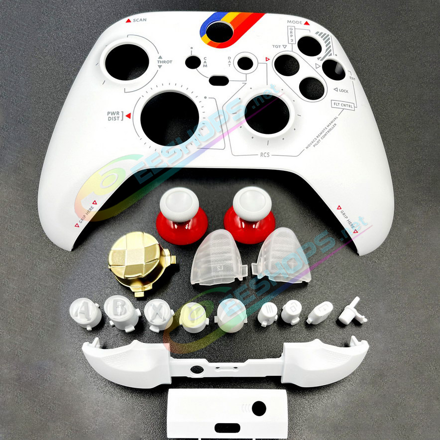 Cheap Xbox Series X / S Controller Extra Shell Top Cover Plate Buttons Limited Starfield Edition Replacement, Best Microsoft Series X/S Wireless Controllers Custom White / Red Outer Housing upper Faceplate, ABXY, D-Pad, Thumbsticks 17 PCS Set Free Shipping