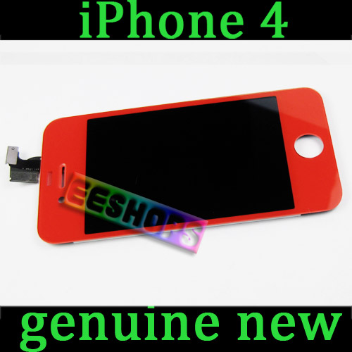 Geniune New Apple iPhone 4 4G LCD Screen Display + Touch Digitizer Complete Assembly Replacement Red Color