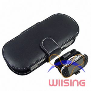 Horizontal - Leather Pouch for PSP (Black)