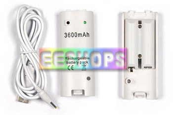 Nintendo Wii 3600mAh Rechargeable Battery Pack With Wire