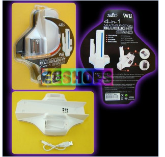 Wii 4 in 1 Multi-Function Blue Light Stand in Black Packing