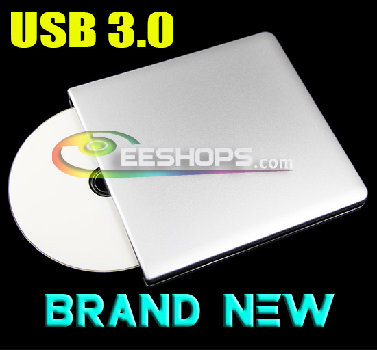 New Toshiba Samsung TS-TA23 TA23A 6X 3D Blu-ray Burner BD-RE DL Writer Slot-in DVD RW Slim Portable External USB 3.0 Optical Drive Silver