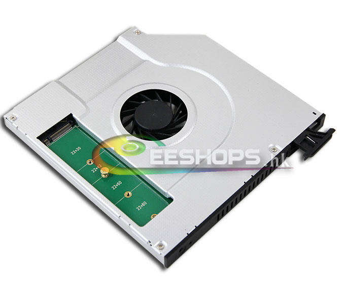Notebook PC 9.5mm SATA CD DVD Optical Drive Replacement 2nd M.2 PCIE3.0 SSD Caddy Enclosure Internal CPU Cooling Fan Radiator