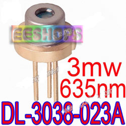 Sanyo DL-3038-023A 635nm 3mW CW 9mm AiGalnp Laser Diode For Laser Pointer Sanyo DL-3038-023A 635nm 3mW CW 9mm AiGalnp Laser Diode For Laser Pointer