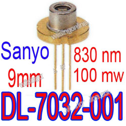 Sanyo DL-7032-001 Optical Communication Laser Diode 830 nm 100mw 9mm Sanyo DL-7032-001 Optical Communication Laser Diode 830 nm 100mw 9mm