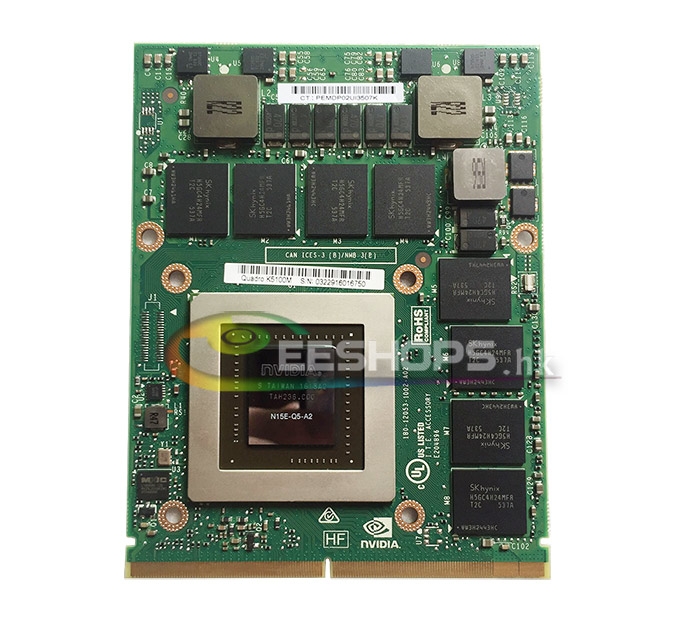 Genuine New NVIDIA Quadro K5100M for Dell Alienware M17X R4 R5 R6 M18X R1 R2 R3 R4 Laptop 8GB Graphics Video Card MXM Board Replacement